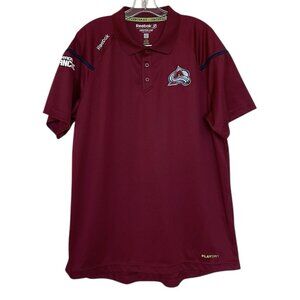 Reebok Men’s Polo Shirt Size Large‎ Colorado Avalanche Short Sleeve